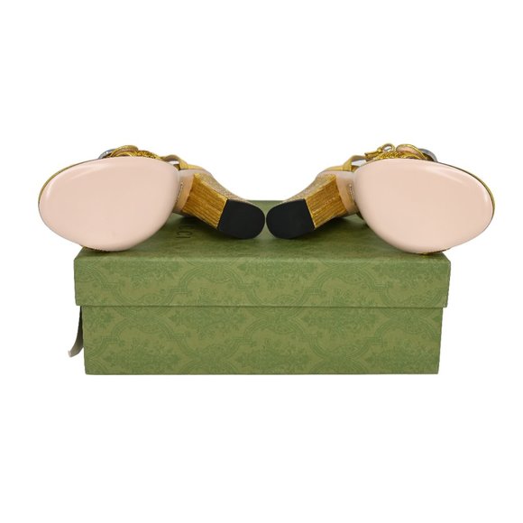Gucci 646553 GG Marmont Leather/ Sequin Sandals - Picture 6 of 6